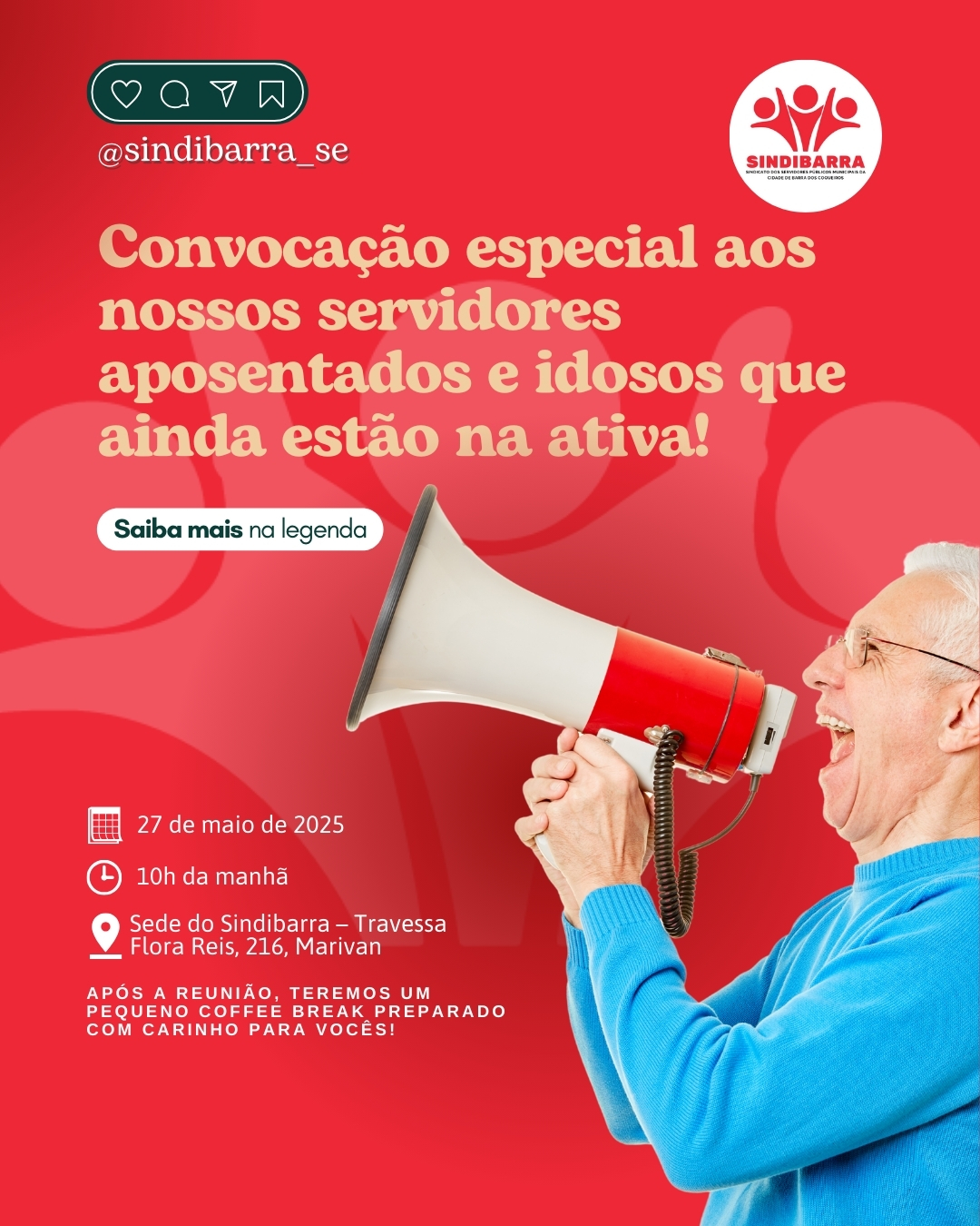 Convocação especial aos nossos servidores aposentados e idosos que ainda estão na ativa!